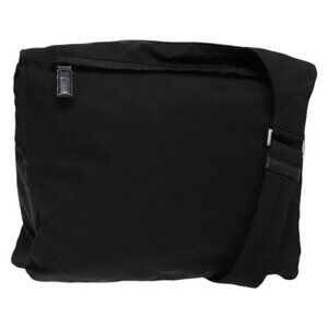 Authentic PRADA Shoulder Bag Nylon Black Silver